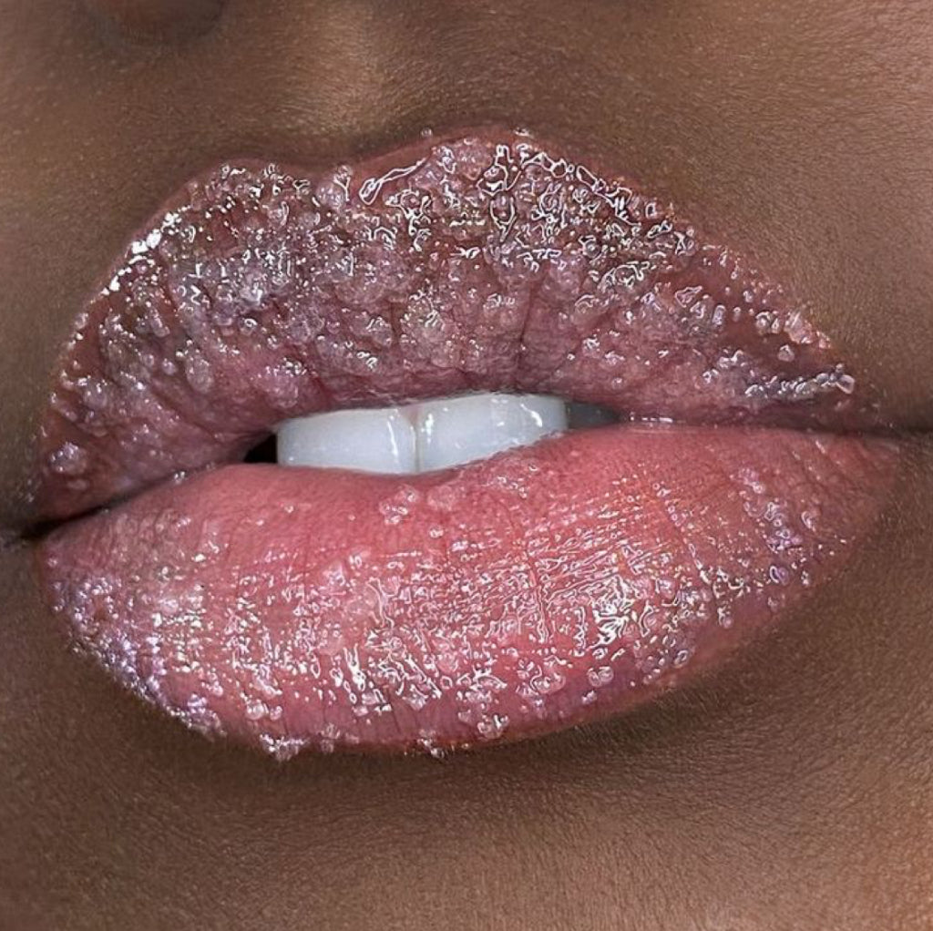 Pink lip scrub